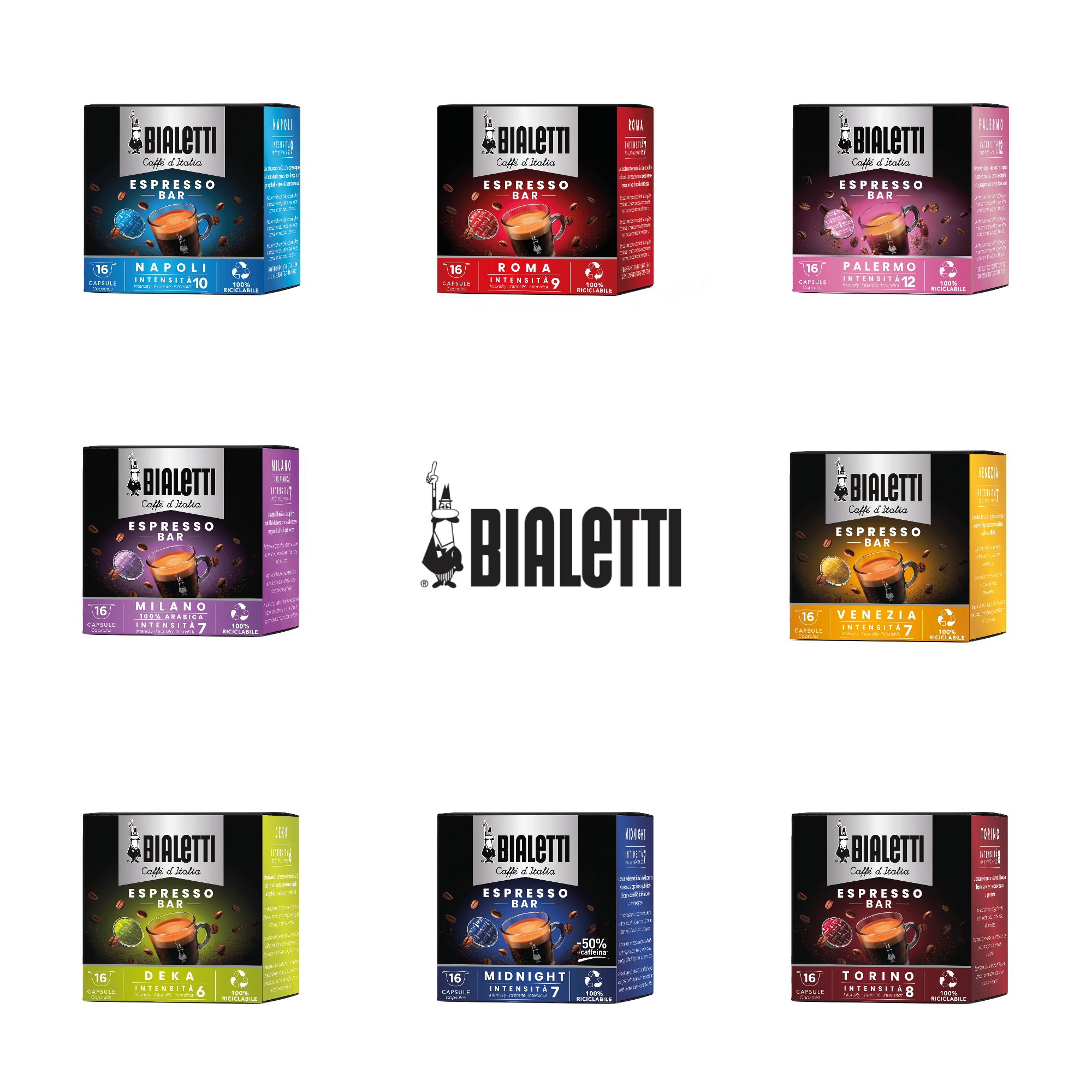 256 BIALETTI Coffee Capsules I Caffe' D 