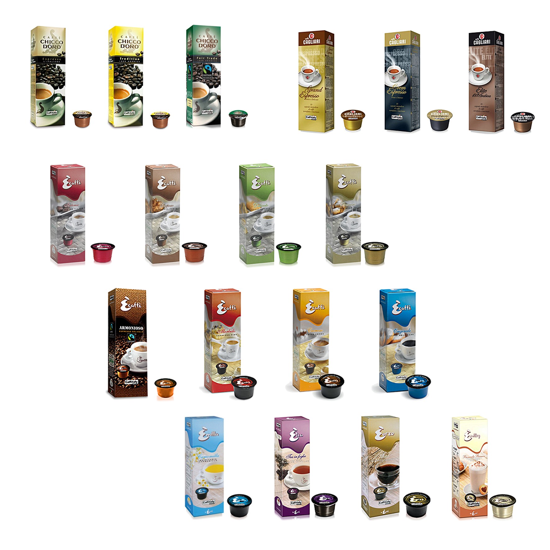 100 Coffee Capsules Caffitaly System 